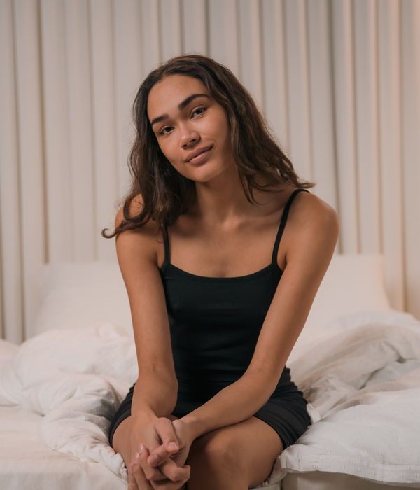 Svart bambu underklänning