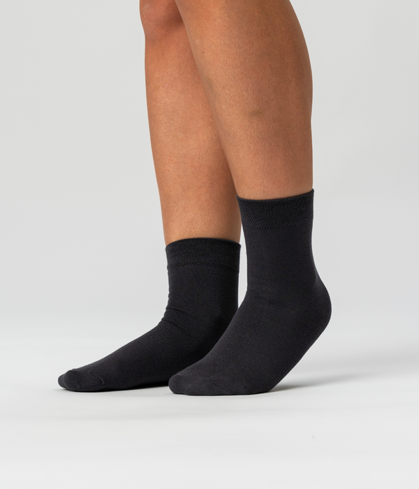 10 par bambusockor lågt skurna vita/mörkgrå