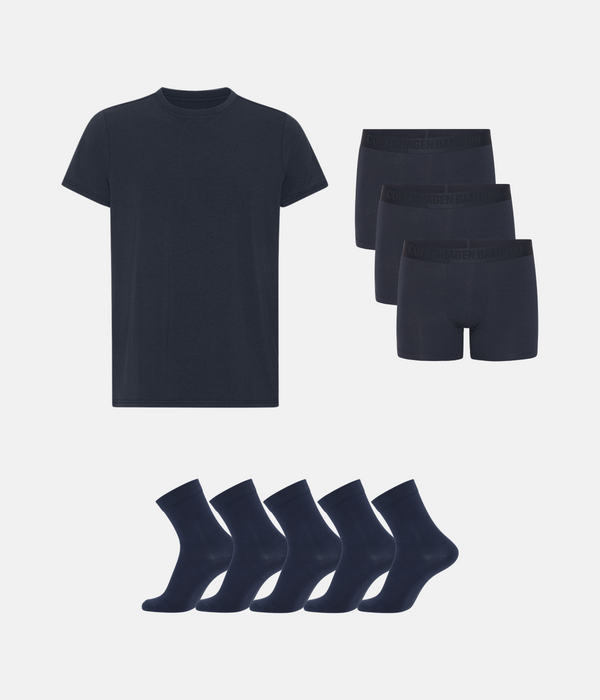 Bambupaket - T-shirt & Underkläder & Strumpor - Marinblå