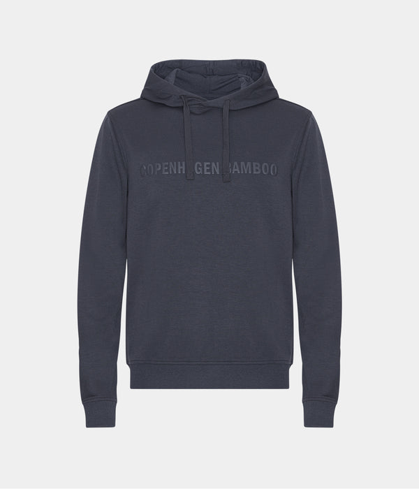 Mörkgrå bambu hoodie med logga