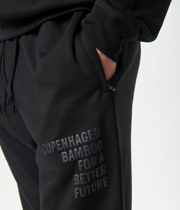 Svarta bambu sweatpants med logga